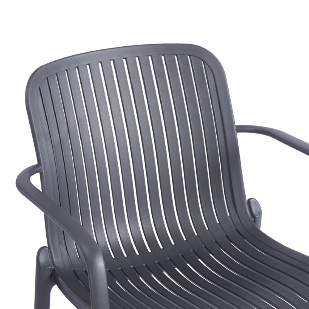 Πολυθρόνα Teragi στοιβαζόμενη pakoworld pp με UV protection ανθρακί 59x57x82εκ