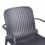 Πολυθρόνα Teragi στοιβαζόμενη pakoworld pp με UV protection ανθρακί 59x57x82εκ