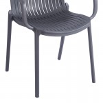 Πολυθρόνα Teragi στοιβαζόμενη pakoworld pp με UV protection ανθρακί 59x57x82εκ