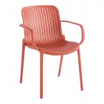 Πολυθρόνα Teragi στοιβαζόμενη pakoworld pp με UV protection terracotta 59x57x82εκ