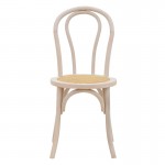 Καρέκλα Azhel pakoworld white wash ξύλο οξιάς-έδρα φυσικό rattan 41x50x89εκ