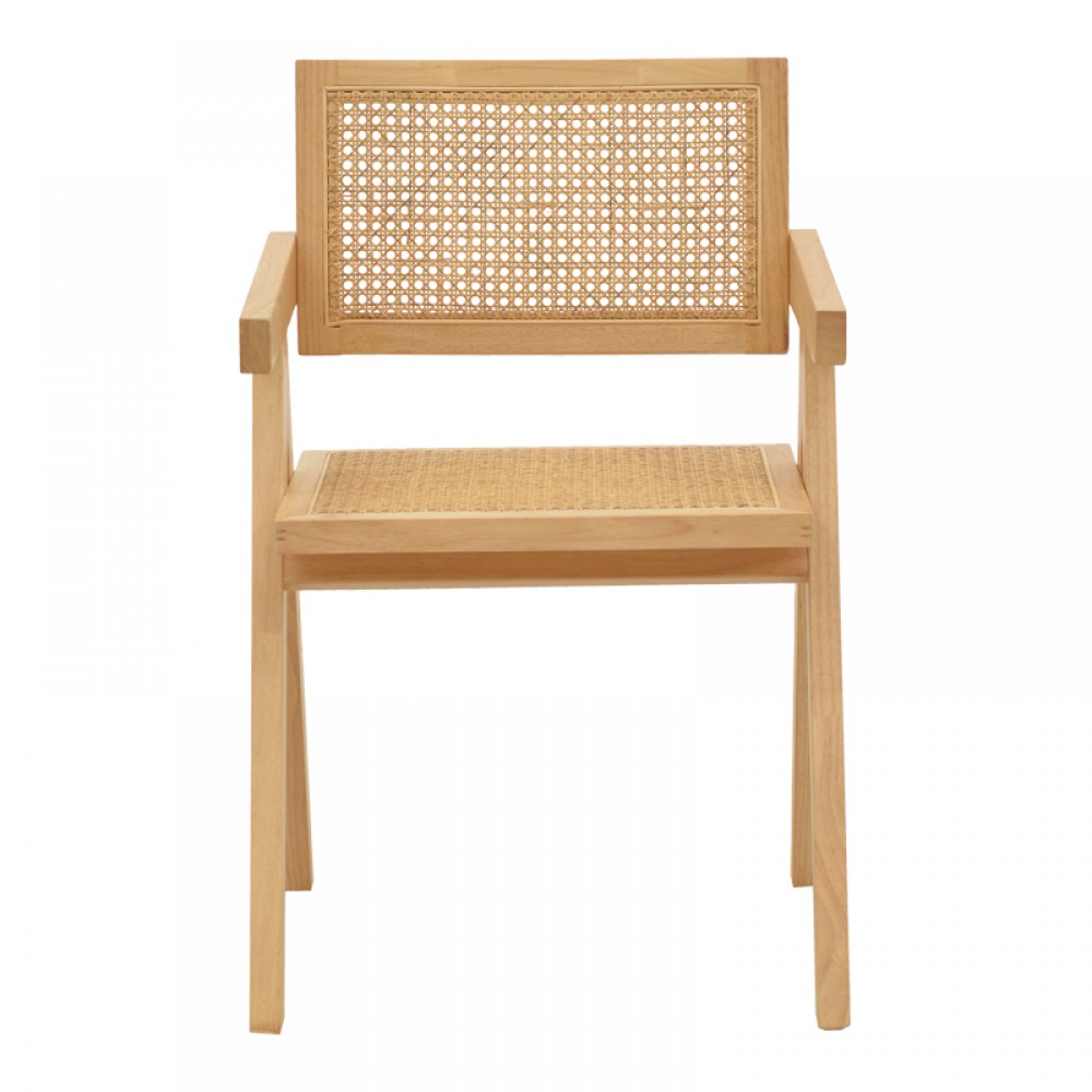 Πολυθρόνα Kalen pakoworld φυσικό rubberwood 52x59x79εκ