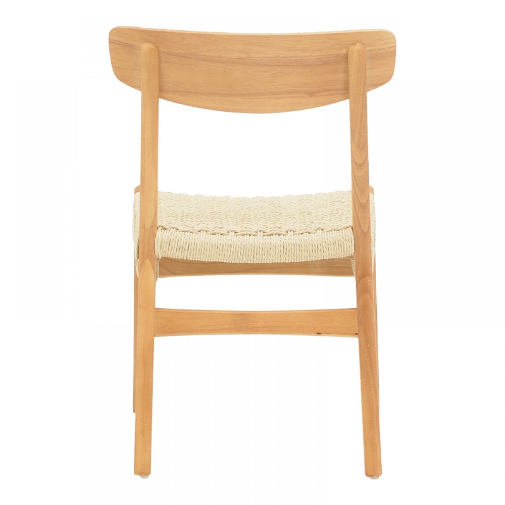 Καρέκλα Eaprine pakoworld φυσικό σχοινί-rubberwood 49x53x77εκ