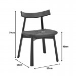 Καρέκλα Clareta pakoworld rubberwood-σχοινί σε φυσική απόχρωση 53x55x79εκ