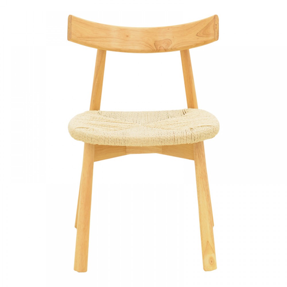 Καρέκλα Clareta pakoworld rubberwood-σχοινί σε φυσική απόχρωση 53x55x79εκ