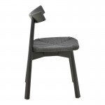 Καρέκλα Clareta pakoworld rubberwood-σχοινί σε μαύρη απόχρωση 53x55x79εκ