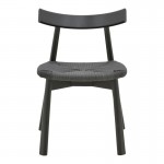 Καρέκλα Clareta pakoworld rubberwood-σχοινί σε μαύρη απόχρωση 53x55x79εκ