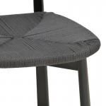Καρέκλα Clareta pakoworld rubberwood-σχοινί σε μαύρη απόχρωση 53x55x79εκ