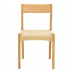 Καρέκλα Karlinda pakoworld ξύλο οξιάς-έδρα σχοινί σε φυσική απόχρωση 47.5x55x81εκ