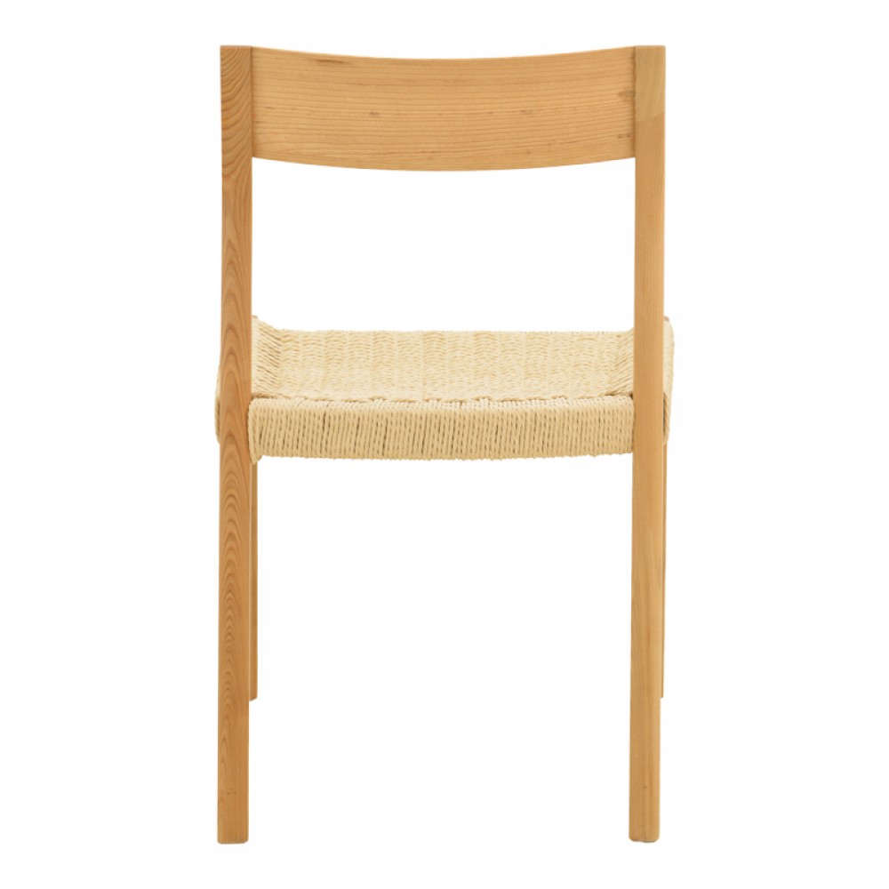 Καρέκλα Karlinda pakoworld ξύλο οξιάς-έδρα σχοινί σε φυσική απόχρωση 47.5x55x81εκ