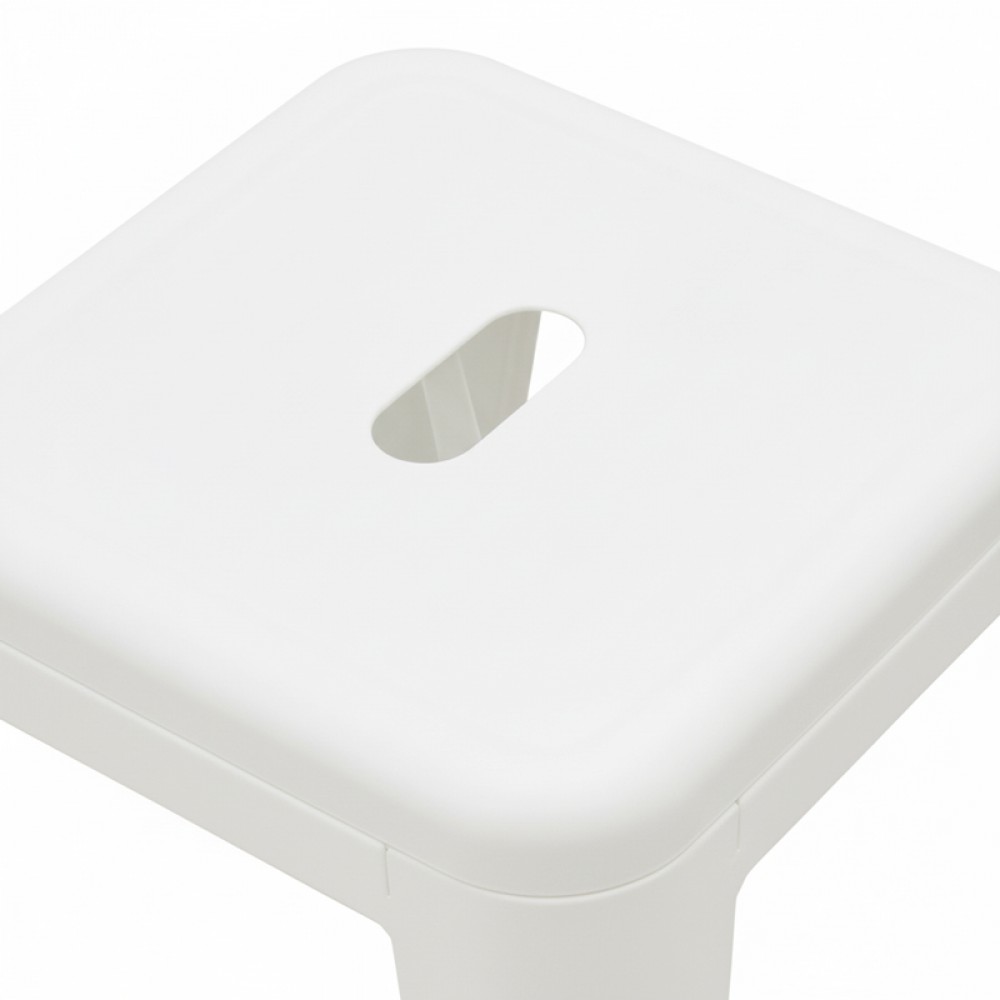 Σκαμπό Utopia pakoworld μέταλλο σε λευκή ματ απόχρωση 30x30x45εκ