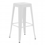 Σκαμπό μπαρ Utopia pakoworld μέταλλο σε λευκή ματ απόχρωση 42x42x76εκ