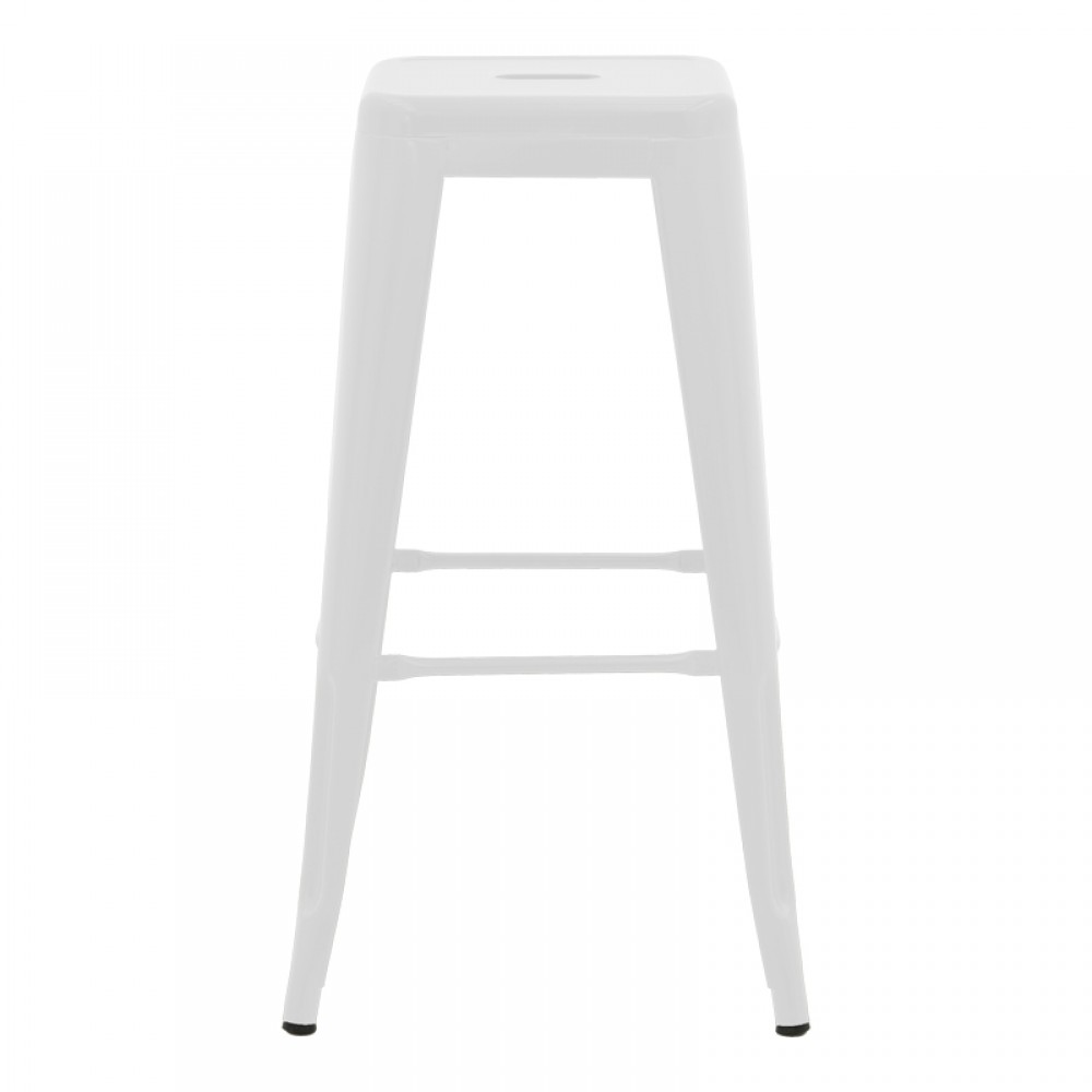 Σκαμπό μπαρ Utopia pakoworld μέταλλο σε λευκή ματ απόχρωση 42x42x76εκ