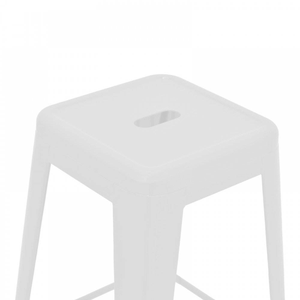 Σκαμπό μπαρ Utopia pakoworld μέταλλο σε λευκή ματ απόχρωση 42x42x76εκ