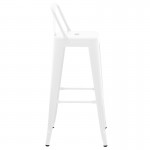 Σκαμπό μπαρ με πλάτη Utopia pakoworld μέταλλο σε λευκή ματ απόχρωση 42x42x97εκ