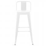 Σκαμπό μπαρ με πλάτη Utopia pakoworld μέταλλο σε λευκή ματ απόχρωση 42x42x97εκ