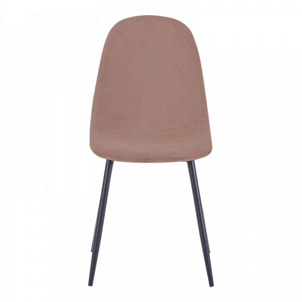 Καρέκλα Bella pakoworld σάπιο μήλο βελούδο με μεταλλικό μαύρο πόδι 43.5x52x89εκ