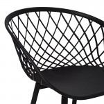 Πολυθρόνα Ezra pakoworld μαύρο pp-πόδι μαύρο μέταλλο 62.5x56x82εκ