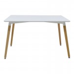 Τραπέζι Natali pakoworld MDF λευκό-πόδια φυσικό 120x80x76εκ