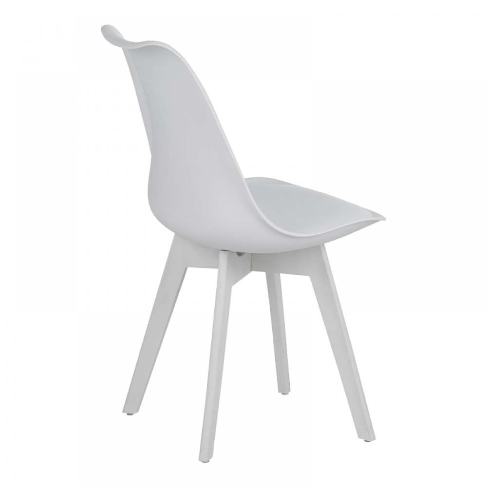 Καρέκλα Gaston I pakoworld PP-PU σε λευκή απόχρωση 48.5x53.5x81.5εκ