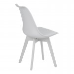 Καρέκλα Gaston I pakoworld PP-PU σε λευκή απόχρωση 48.5x53.5x81.5εκ