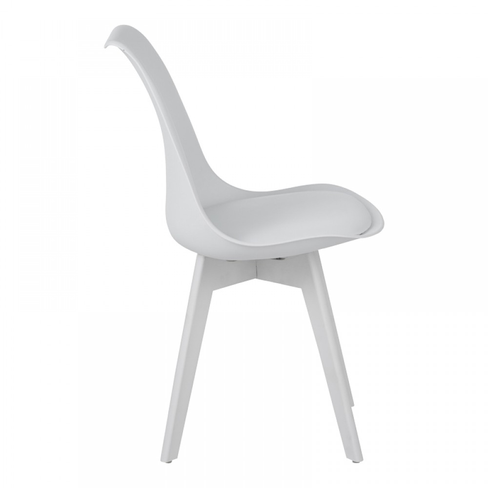 Καρέκλα Gaston I pakoworld PP-PU σε λευκή απόχρωση 48.5x53.5x81.5εκ