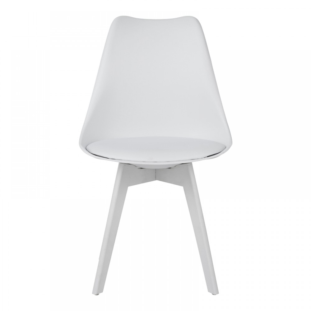 Καρέκλα Gaston I pakoworld PP-PU σε λευκή απόχρωση 48.5x53.5x81.5εκ