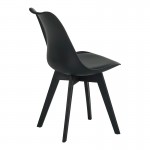 Καρέκλα Gaston I pakoworld PP-PU σε μαύρη απόχρωση 48.5x53.5x81.5εκ