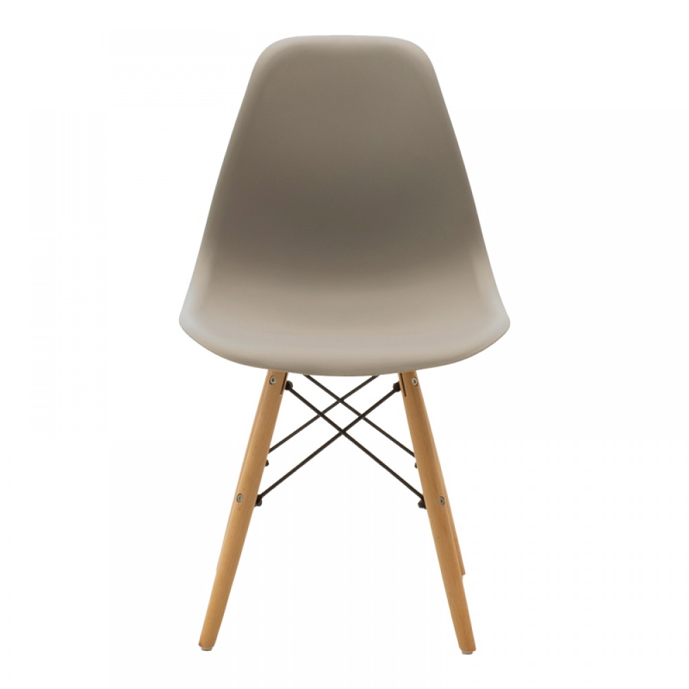 Καρέκλα Julita pakoworld PP cappuccino με φυσικό πόδι 46x52x80εκ