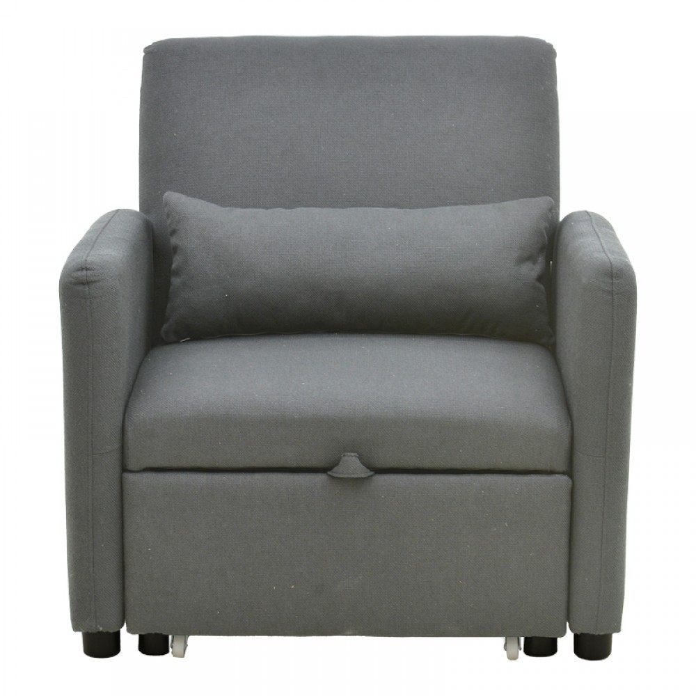 Πολυθρόνα-κρεβάτι Flexa pakoworld ύφασμα γκρι 85x92x84εκ