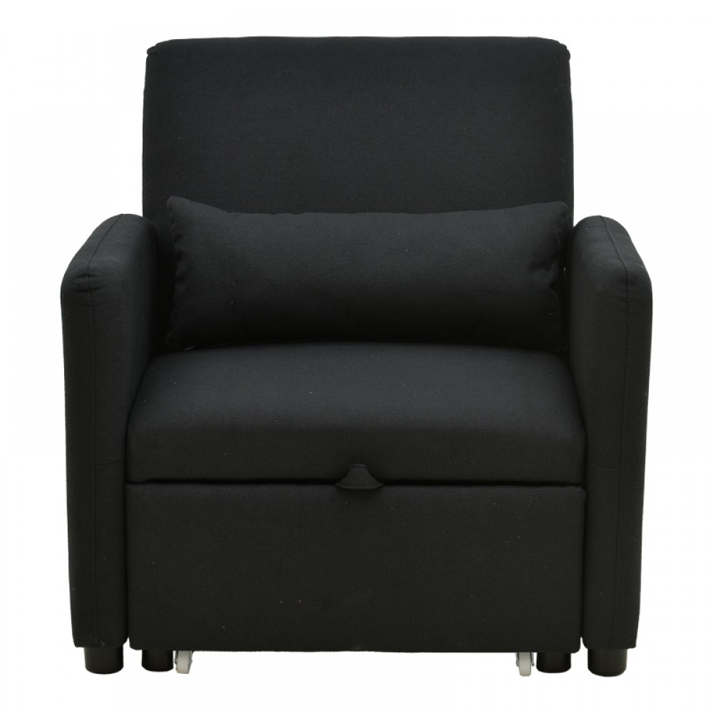 Πολυθρόνα-κρεβάτι Flexa pakoworld ύφασμα μαύρο 85x92x84εκ