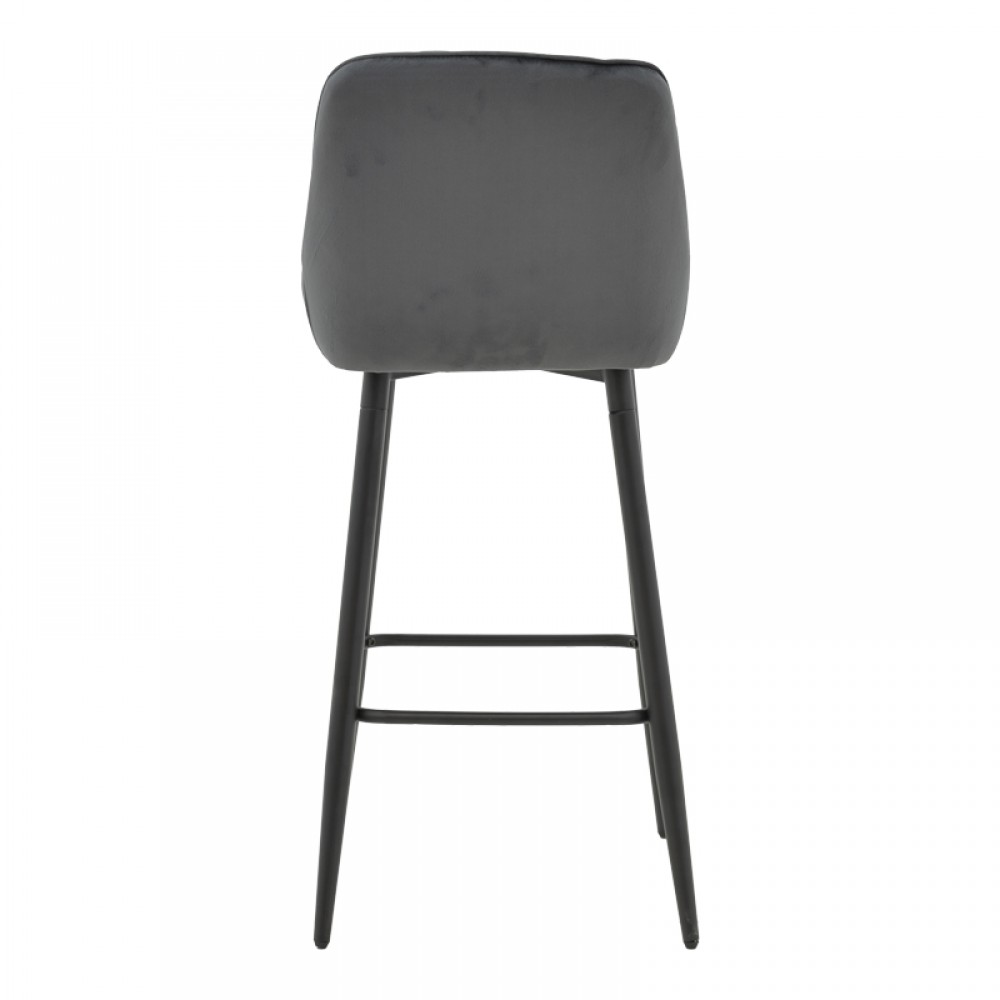 Σκαμπό μπαρ Deppy pakoworld ανθρακί βελούδο-μαύρο μέταλλο 43x54x102εκ