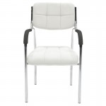 Καρέκλα επισκέπτη στοιβαζόμενη Otlen pakoworld λευκό pu-πόδι χρωμίου 47x45x87εκ
