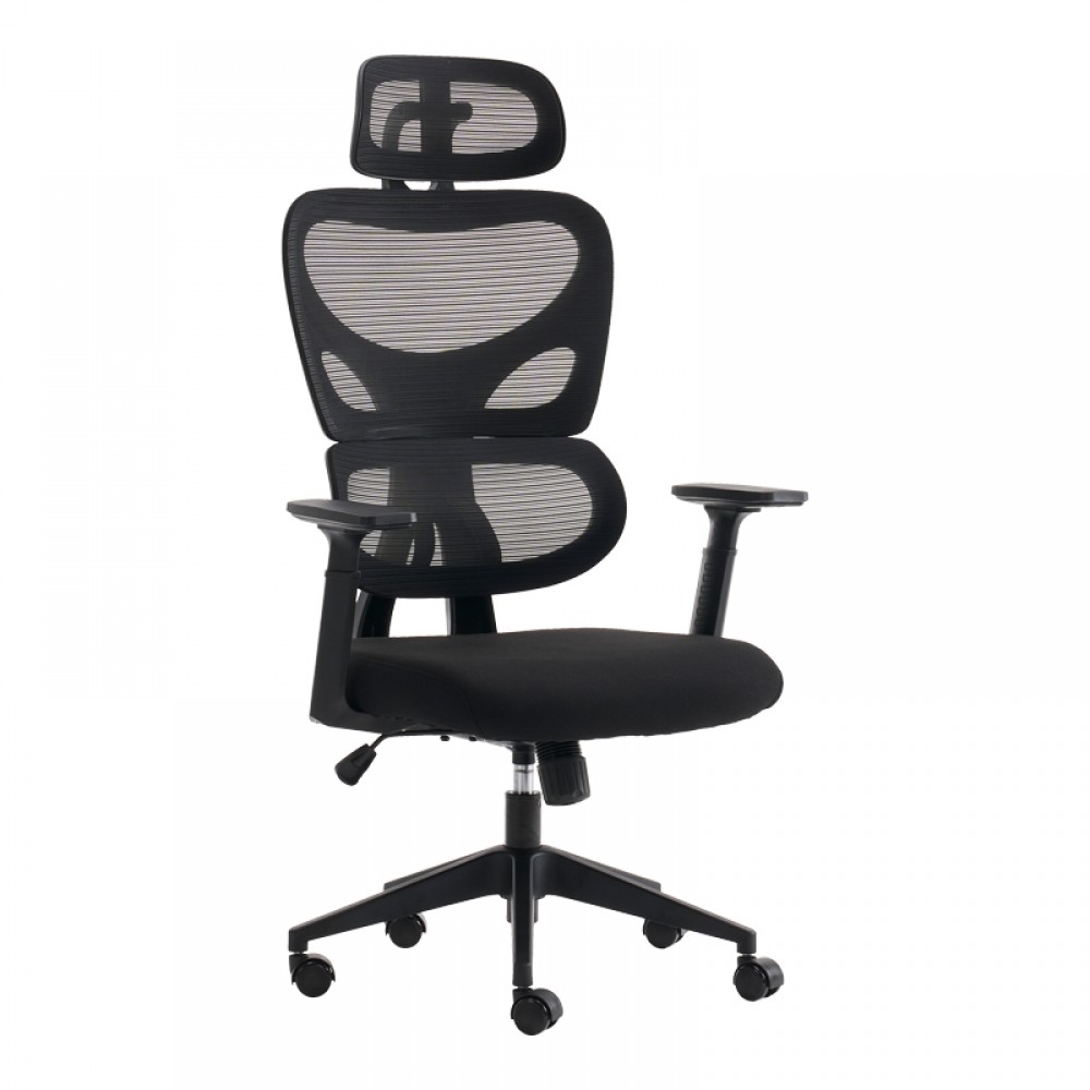 Καρέκλα γραφείου διευθυντή Cadrey pakoworld mesh μαύρο 67x64x120-128εκ