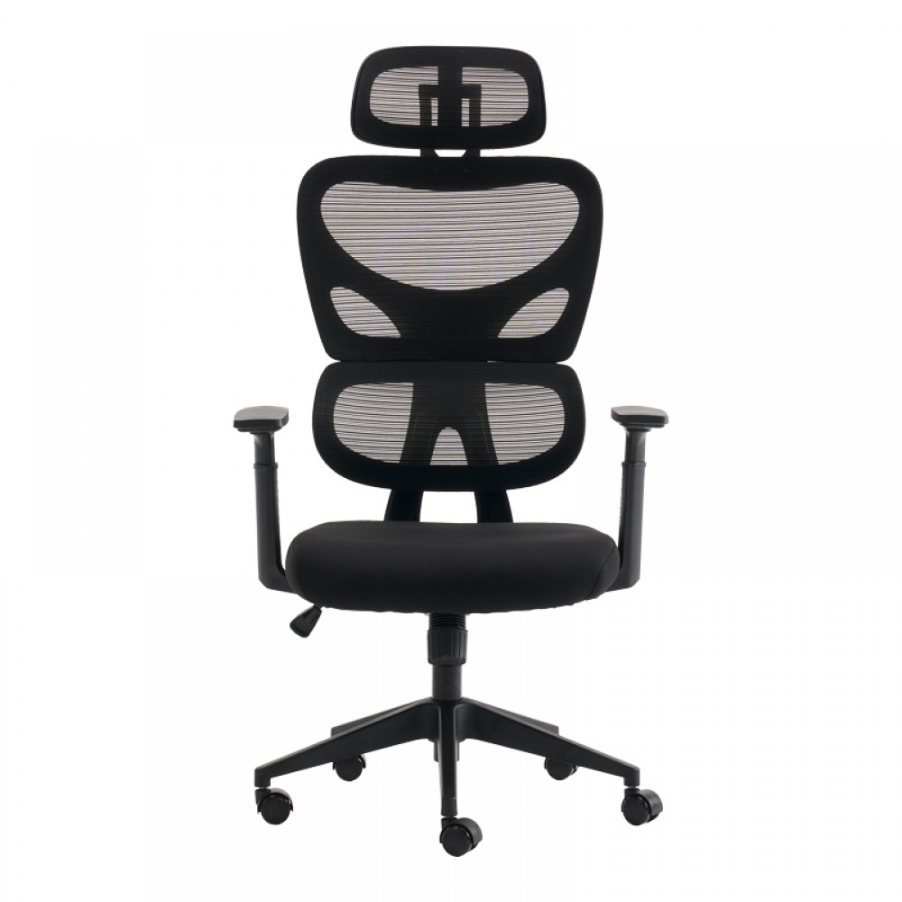 Καρέκλα γραφείου διευθυντή Cadrey pakoworld mesh μαύρο 67x64x120-128εκ