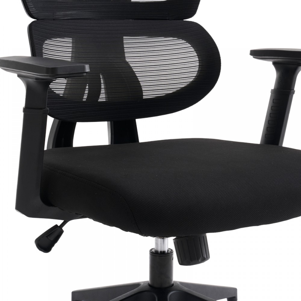 Καρέκλα γραφείου διευθυντή Cadrey pakoworld mesh μαύρο 67x64x120-128εκ