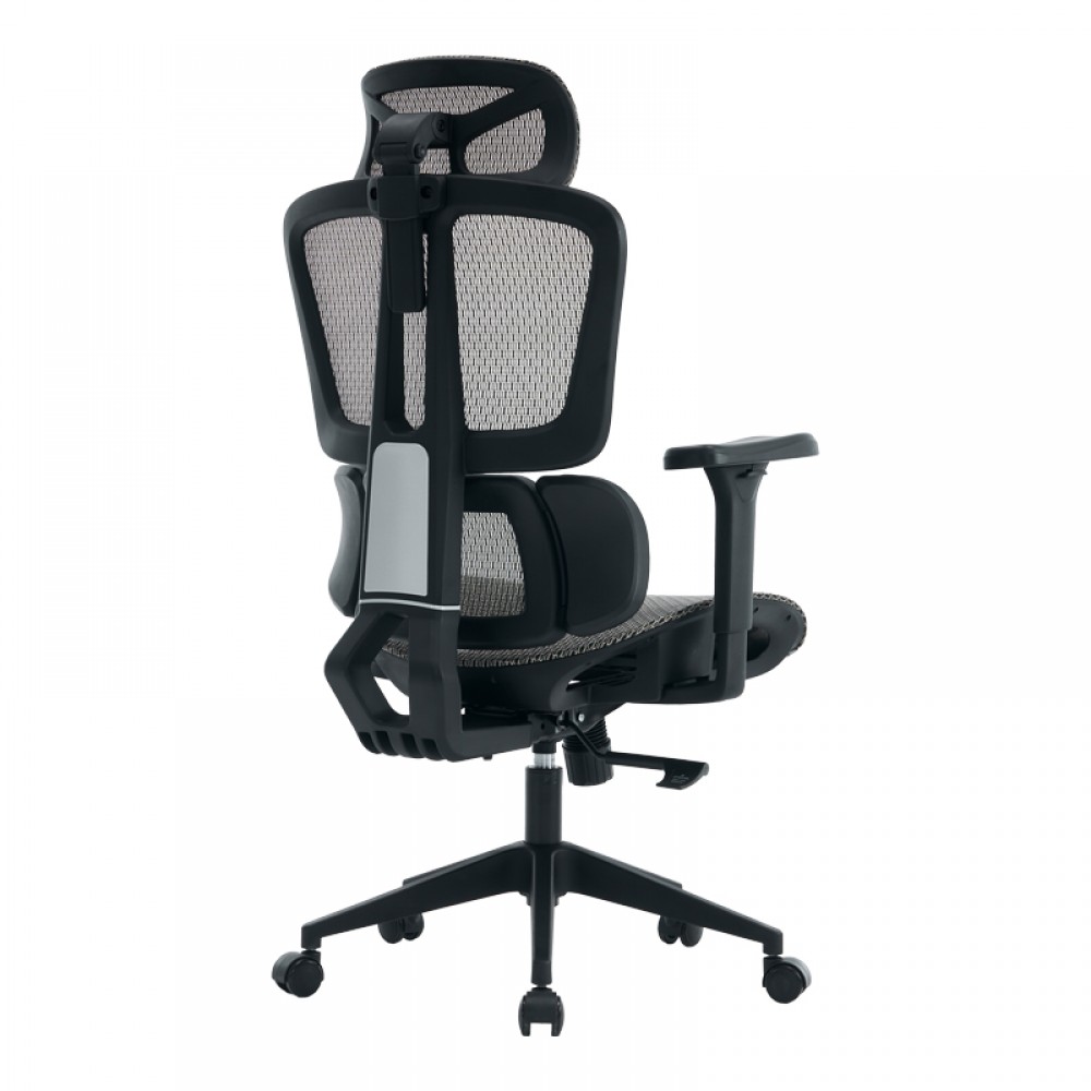 Καρέκλα γραφείου εργασίας ErgoFlow pakoworld μαύρο-γκρι 73x64x112-135εκ