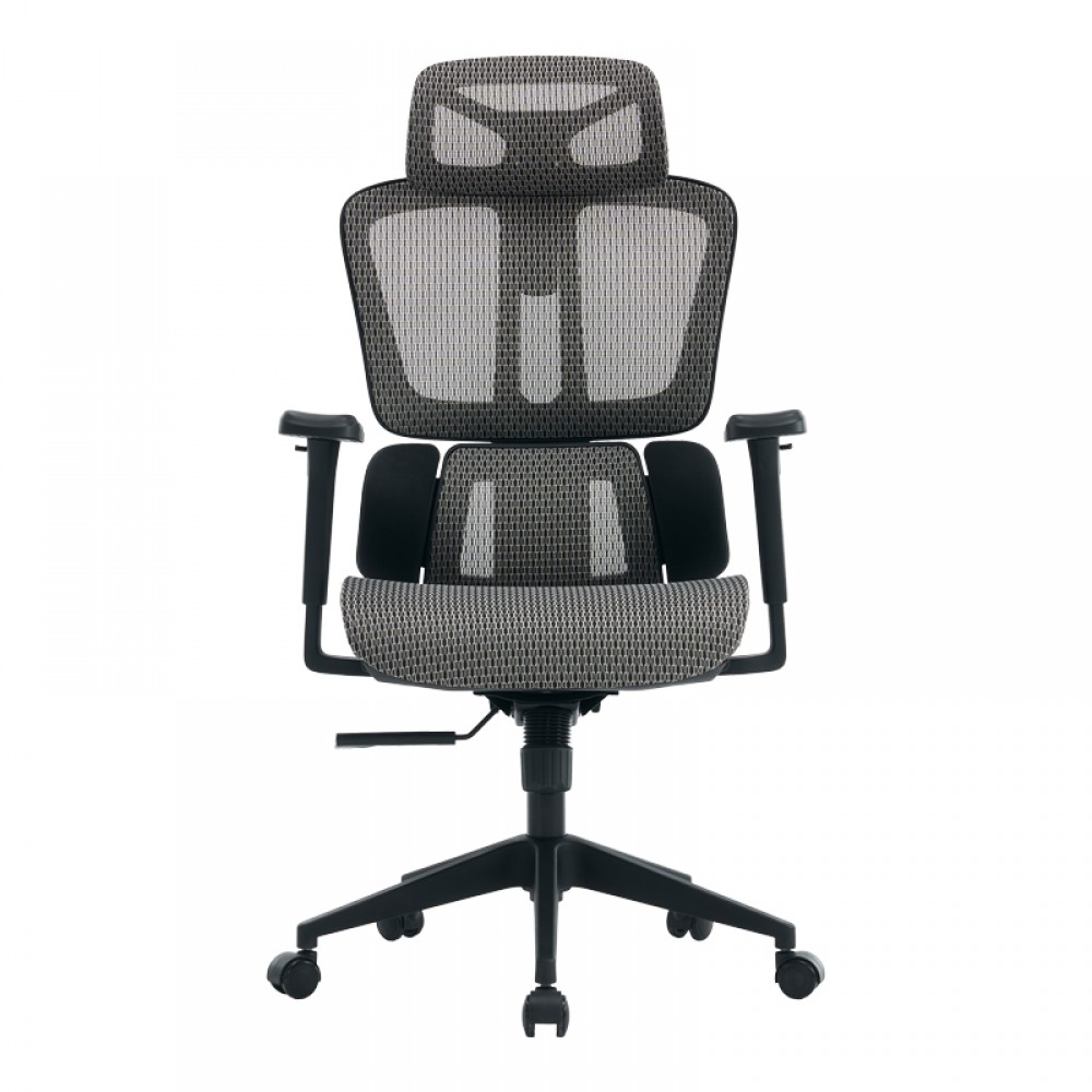 Καρέκλα γραφείου εργασίας ErgoFlow pakoworld μαύρο-γκρι 73x64x112-135εκ