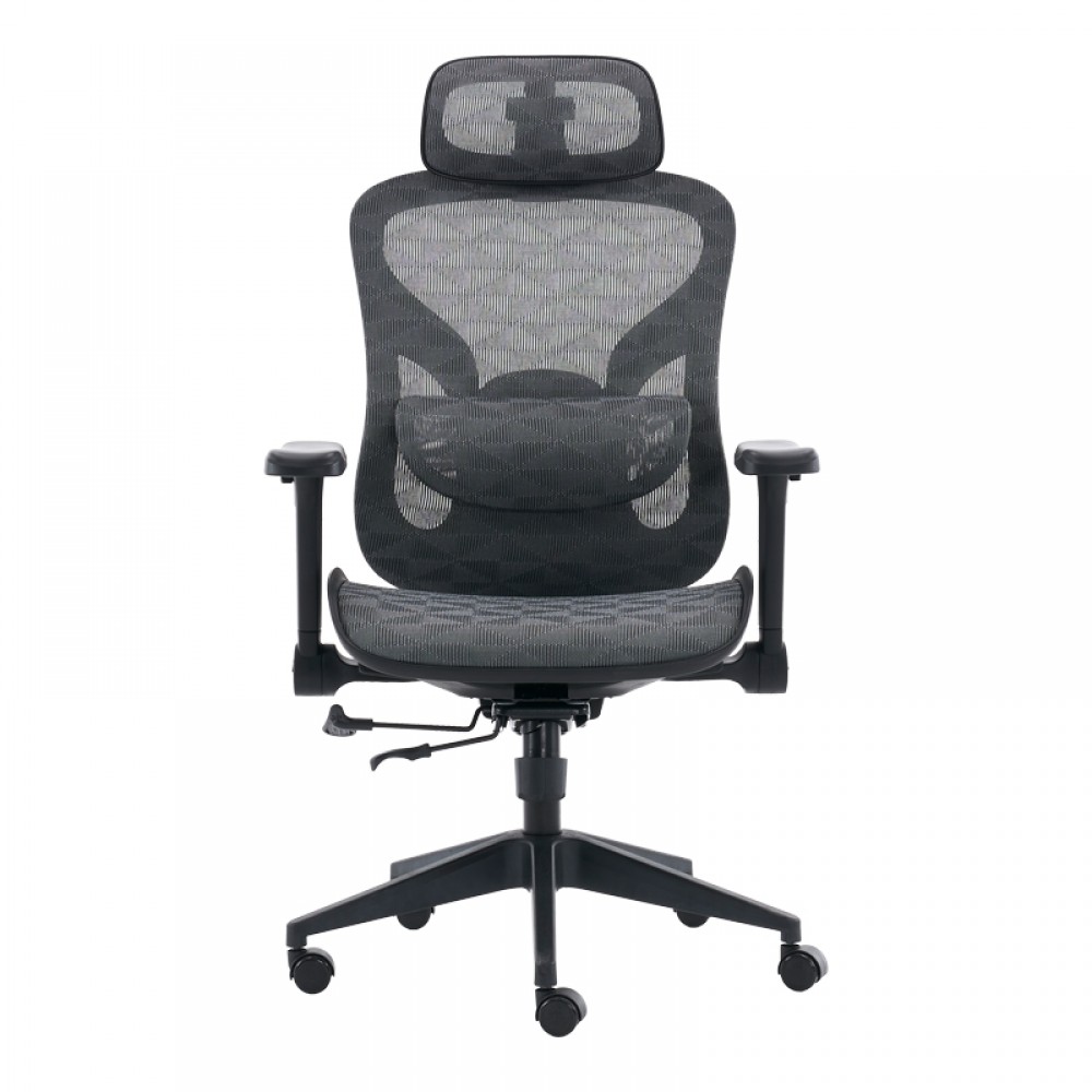 Καρέκλα γραφείου εργασίας Mesgo pakoworld μαύρο-γκρι 68x67-72x110-136εκ