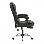 Καρέκλα γραφείου διευθυντή με υποπόδιο και μηχανισμό massage Volter pakoworld pu μαύρο 62x70x110εκ