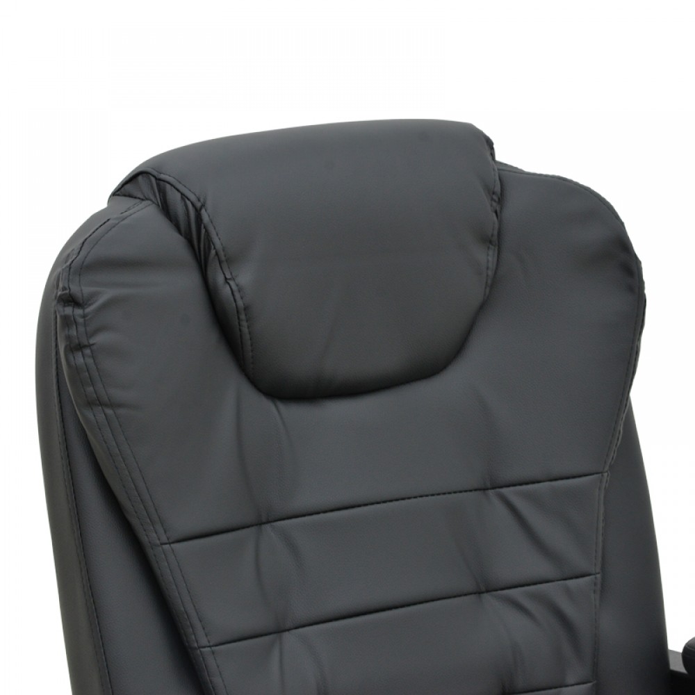 Καρέκλα γραφείου διευθυντή με υποπόδιο και μηχανισμό massage Volter pakoworld pu μαύρο 62x70x110εκ