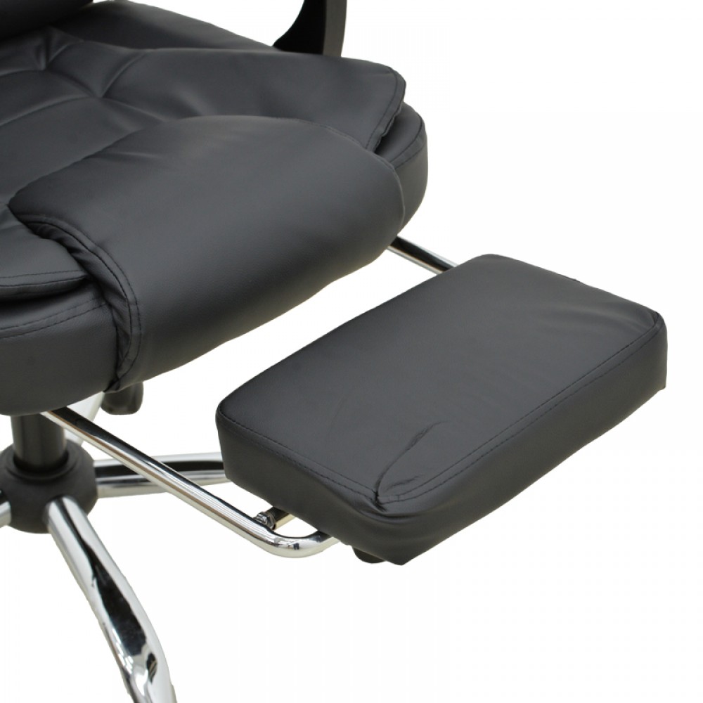Καρέκλα γραφείου διευθυντή με υποπόδιο και μηχανισμό massage Volter pakoworld pu μαύρο 62x70x110εκ
