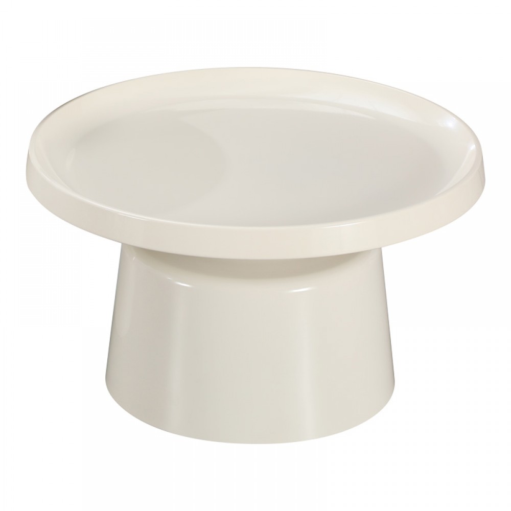 Τραπέζι σαλονιού Ginoze pakoworld μέταλλο σε λευκή απόχρωση Φ70x41εκ