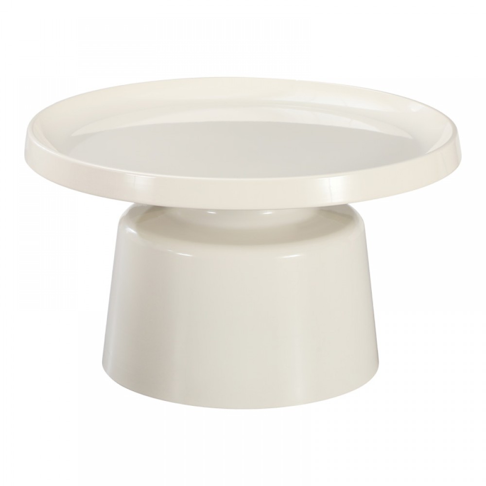 Τραπέζι σαλονιού Ginoze pakoworld μέταλλο σε λευκή απόχρωση Φ70x41εκ