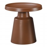 Βοηθητικό τραπέζι Ginoze pakoworld μέταλλο σε καφέ απόχρωση Φ50x50.5εκ