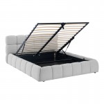 Κρεβάτι Jeby pakoworld ύφασμα σε γκρι απόχρωση με αποθηκευτικό χώρο 160x200εκ