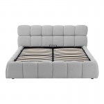 Κρεβάτι Jeby pakoworld ύφασμα σε γκρι απόχρωση με αποθηκευτικό χώρο 160x200εκ