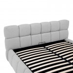 Κρεβάτι Jeby pakoworld ύφασμα σε γκρι απόχρωση με αποθηκευτικό χώρο 160x200εκ