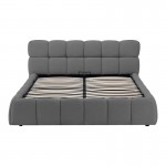 Κρεβάτι Jeby pakoworld ύφασμα σε ανθρακί απόχρωση με αποθηκευτικό χώρο 160x200εκ