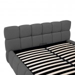 Κρεβάτι Jeby pakoworld ύφασμα σε ανθρακί απόχρωση με αποθηκευτικό χώρο 160x200εκ